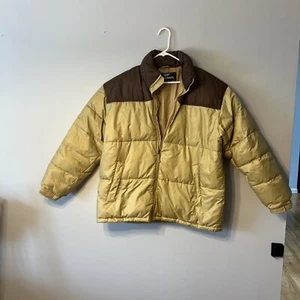 Steve & Barrys Double Down Puffy Jacket w/hood Gold Adult Mens Size Large XL - Picture 1 of 5