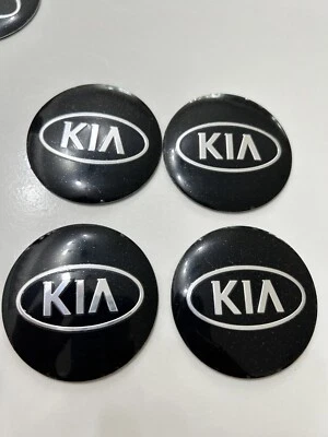 4 Pezzi Coprimozzo Adesivo Kia  Tappo Cerchi In Lega 56mm - Immagine 1 di 2