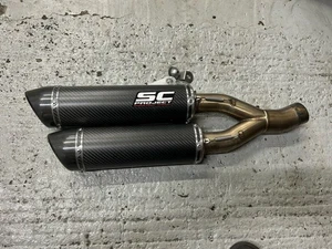 Ducati Monster 1200 S/R 14-20 SC Project Exhaust End Cans & Link Pipe - Picture 1 of 6