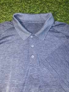 Lululemon Metal Vent Tech Polo Shirt Men's XL Blue Stretch Lightweight Golf - Picture 1 of 5