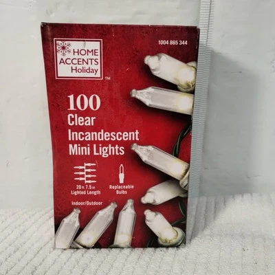 100 Mini Incandescent Clear Christmas Lights Green Wire by Home Accents (K) - Image 1 of 4