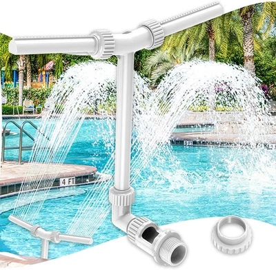 Doppelseitige Wasserfontäne Springbrunnen Wasserfall für Swimmingpool Sprinkler~ - Bild 1 von 4