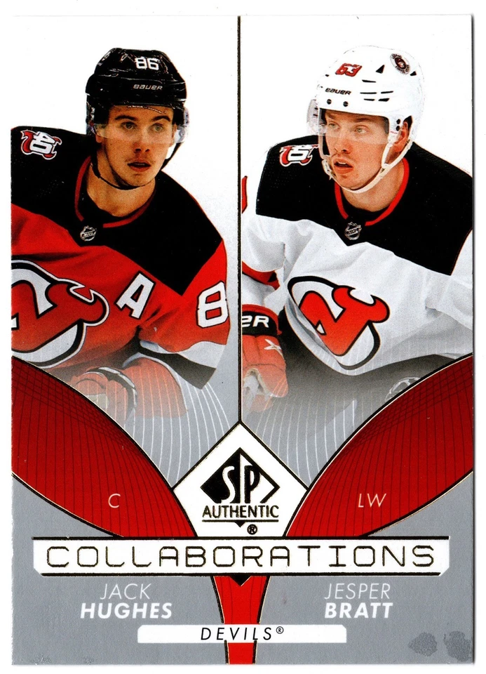 2022-23 UD SP Authentic Collaborations JACK HUGHES JESPER BRATT #C-6 N.J. Devils - Image 1 of 1