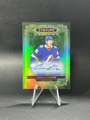2024-25 Upper Deck Stature Cole Koepke 2022-23 Update RC Auto Green #44/65 - Image 1 of 2