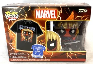 Funko POP Tees Marvel DEADPOOL Heavy Metal Vinyl Figure & T-Shirt Size L-Large - Picture 1 of 5
