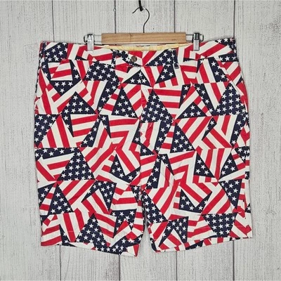 Pantalones cortos de golf Loudmouth Patriotic American Flag 4 de julio, talla 44 Foto 1 de 4