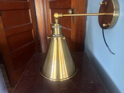 Brass Indoor Wall Sconce Light Fixture Pottery Barn Outlet Set Of 4 New - Image 1 of 4