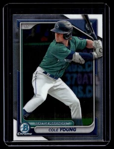 2024 Bowman Chrome Prospects Refractors Cole Young Seattle Mariners #BCP-112 - Imagen 1 de 2