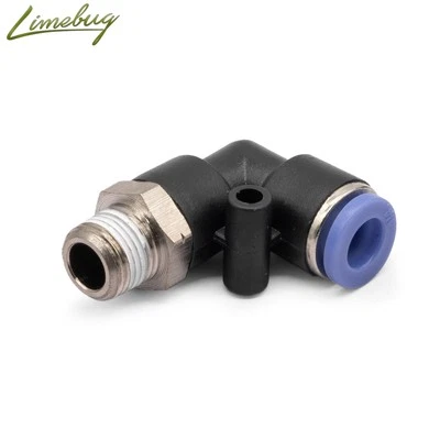 LIMEBUG 1/8" NPT to 1/4" Push Lock PTC Air Line 90 Degree Fitting Airride Viair