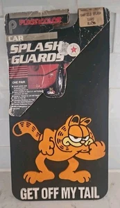 VINTAGE GARFIELD GET OFF MY TAIL CAR SPLASH GUARDS MUD FLAPS PLASTICOLOR - Picture 1 of 4