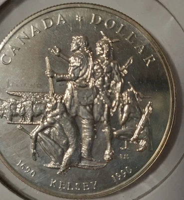 Moneda de plata 1990 Canadá Ventures of Henry Kelsey sin circular Foto 1 de 3