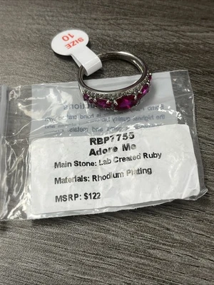 Рубиновое родиевое покрытие Bomb Party Size10 RBP7755 Adore Me Lab-C июль день рождения 2024 - Изображение 1 из 3