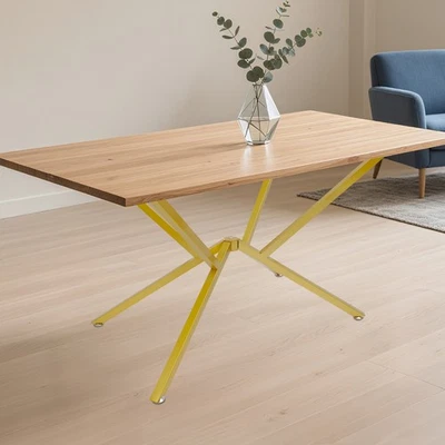 Modernos juegos de patas de mesa con 5 almohadillas para pies hogar hierro escritorio patas cruzadas kits de piezas dorados Foto 1 de 4