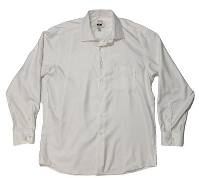 Camisa formal blanca con botones Joseph Abboud sin hierro talla 17 34/35 algodón Egipto Foto 1 de 4