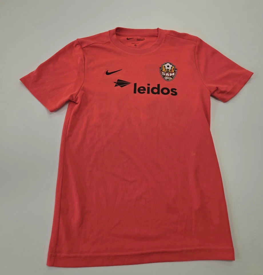 Lot of 2 Nike Dri-Fit SAM Soccer Jerseys Small Leidos Sponsor Youth S #44 #19... - Image 1 of 4