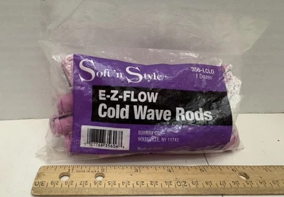 New Soft'n Style E-Z-Flow Cold Wave Rods 1 Dozen Lilac Rollers Curlers - Image 1 of 4