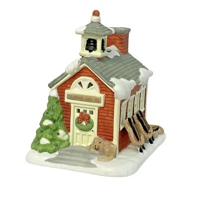 Linterna de luz de té Partylite "Casa escolar" P0427 Navidad Invierno Pueblo sin caja Foto 1 de 4