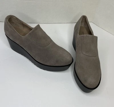 Donald Pliner Capa Plataforma Cuña Zapatos Sin Cordones Botín Gris Gamuza Para Mujer’s 6 Foto 1 de 4