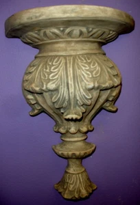 Soporte de hoja estilo griego de 16" decoración del hogar aplique de pared escultura arte 9039 - Imagen 1 de 7