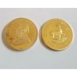 1978 Gold Plated 1oz 24K Krugerrand Coin South Africa in capsule - Picture 1 of 2