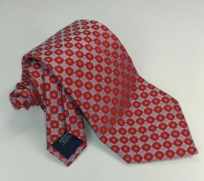 Jones New York 男式栗色红色钻石圆点丝绸领带 58" 4 — 第 1/4 张图片