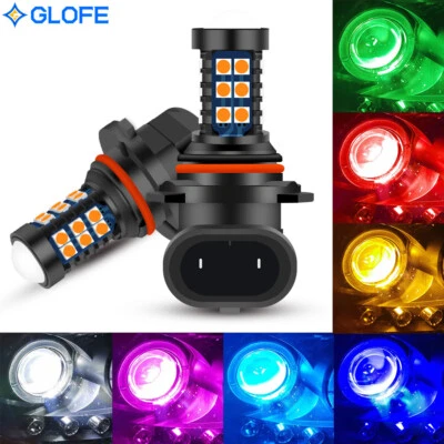 GLOFE 2X H10 9145 LED Bulbs Advanced SMD 3030 Bright Colorful Fog Driving Light - Image 1 of 4