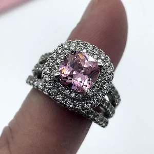 PINK VAULT Anais SIZE 8 Pink Ring 5A Cubic Zirconia 925 Sterling Silver - Picture 1 of 9