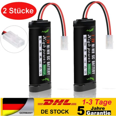 2 Stücke 5000mAh Wiederaufladbar Akku 7,2V Ni-MH Pack RC-Akku Tamiya Stecker - Bild 1 von 4