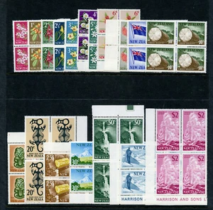 New Zealand 1967 QEII Decimal Currency set complete in blocks MNH. SG 845-862. - Picture 1 of 1