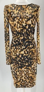 Karen Millen Leopard Print Bodycon Designer Dress Women’s Size Uk 10 Vgc #M3  - Picture 1 of 12