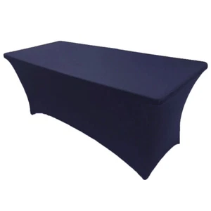 4' ft x 2.5'ft Spandex Fitted Stretch Tablecloth Table Cover Wedding Navy Blue - Picture 1 of 2