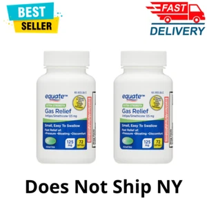 Equate Gas Relief, Simethicone 125 mg, Extra Strength Softgels, 72 Count x 2Pack - Picture 1 of 12