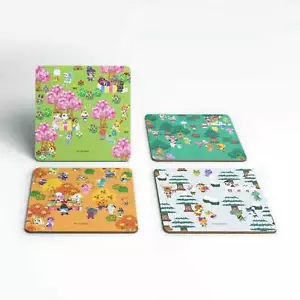 OFFICIAL NINTENDO ANIMALCROSSING SEASONAL DRINK COASTER SET OF 4 - NEW SEALED - Picture 1 of 8