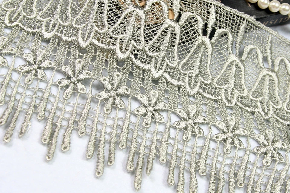 Renda 5,75" azul preto lilás rosa champanhe vermelho branco cinza ouro Veneza Guipure   - Imagem 1 de 1