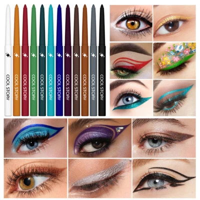 Colorful 24HR Eyeliner Pencil Liquid High Pigment Long-Wearing Eye Liner Pen Gel - Image 1 of 4