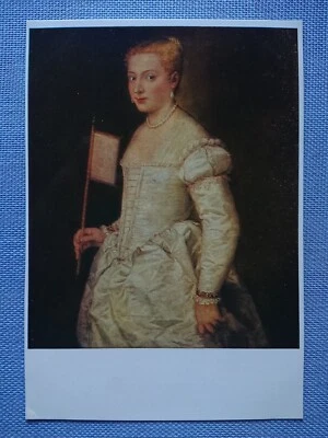 alte Ansichtskarte Postkarte AK Tiziano Vecellio Bildnis einer Dame in Weiß - Bild 1 von 2