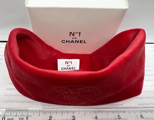 Chanel Nº 1 Soft Camellia Logo Hair Band Headband Red Bath Spa Makeup AS PIC NEW - Picture 1 of 7