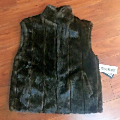 Chaleco MARVIN RICHARDS Imitación Piel REVERSIBLE Marrón Negro Para Mujer Pequeño NUEVO con ETIQUETAS Foto 1 de 4