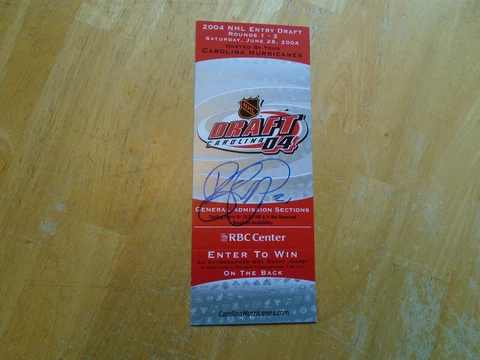 2004 Autographed Draft Ticket by Drew Stafford  (Drafted by Buffalo Sabres) Cover
