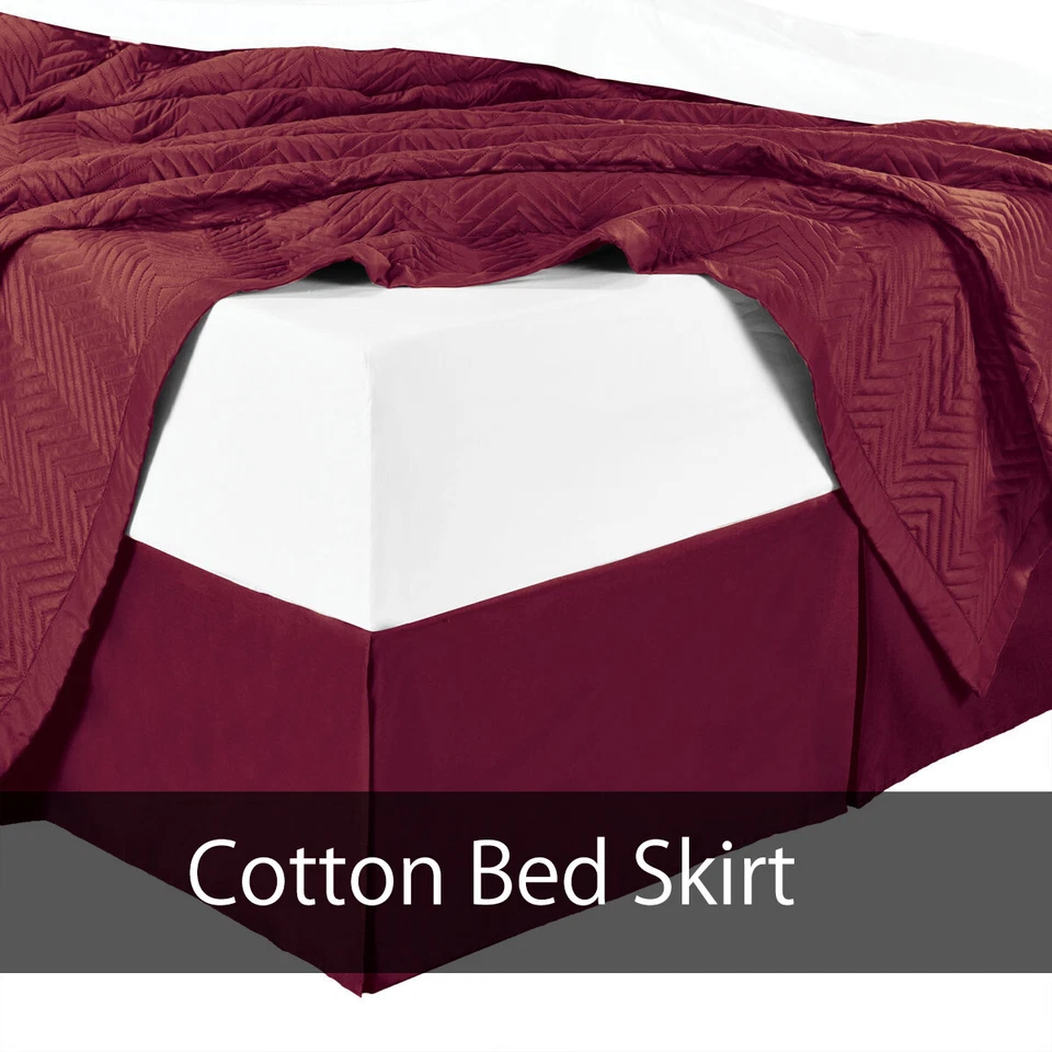  300TC Cotton Split Corners Soft Solid Pleated Tailored with 15" Drop Bed Skirt  - Image 1 of 1