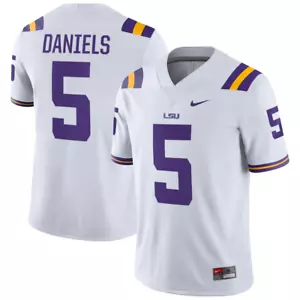 LSU Tigers Jayden Daniels #5 Nike Men's WHITE Official NCAA Alumni Game Jersey L - Picture 1 of 5
