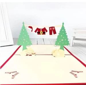 NEW! Two Christmas Trees 3D Pop Up Holiday Greeting Card Christmas FAST SHIP! - Picture 1 of 1