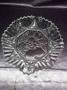 Vintage Pioneer Pattern Clear Glass Bowl by Federal Glass Ruffle Edge 10"inch - Picture 1 of 5