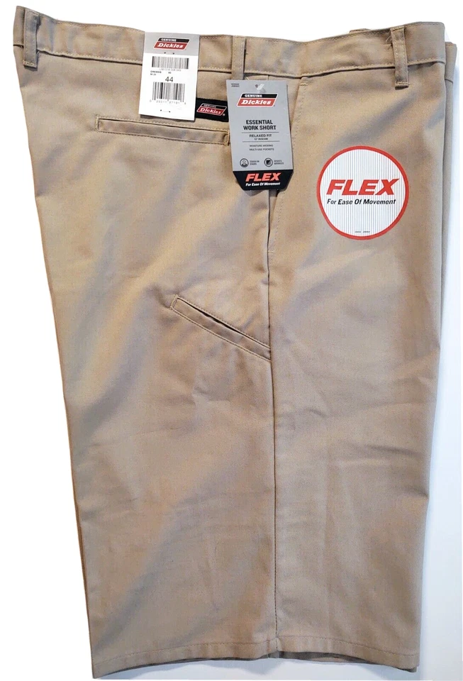 Mens 42 Dickies Khaki Twill Canvas Shorts 12" Cell pocket Utility GR630DS Skater
