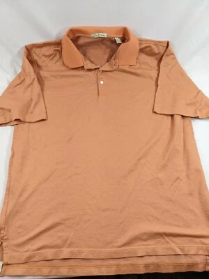 PETER MILLAR SHORT SLEEVE SHIRT GOLF POLO Peaches ORANGE MENS XL EUC  - Image 1 of 4