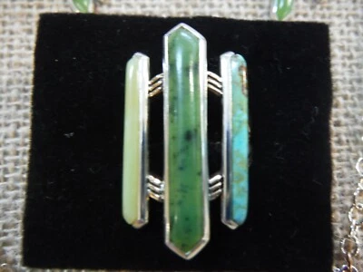 ANILLO BARSA JADE/OJO DE TIGRE/TURQUESA TALLA 11 *NUEVO* EN CAJA DE REGALO Foto 1 de 3