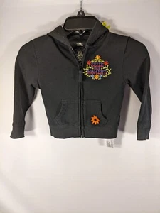 Disney Girl's Size XXS Hooded Jacket Colorful Flowers Skulls Seize Your Moment   - Picture 1 of 4