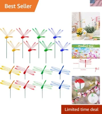 Duraderas 50 piezas de estacas de decoración de libélulas para espacios interiores y exteriores Foto 1 de 4