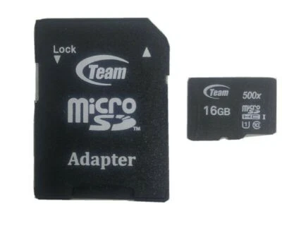 Micro SD HC SDHC Team Group 16GB classe 10 UHS-I TUSDH16GUHS03 Grade1 Adattatore - Immagine 1 di 2