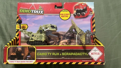 Mattel Dinotrux Camo Ty Rux Scrapadactyl Diecast Dreamworks Toy Kids Gift Cover